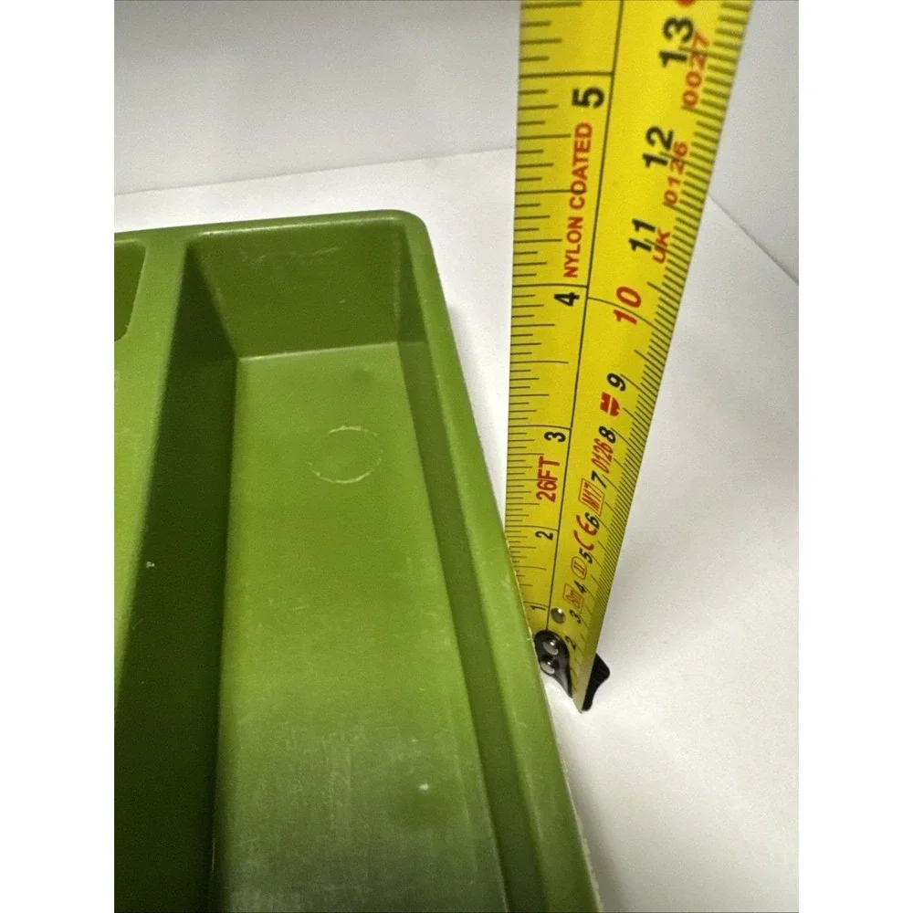 VTG Avocado Green MCM Silverware Utensil Tray Drawer Organizer 70s